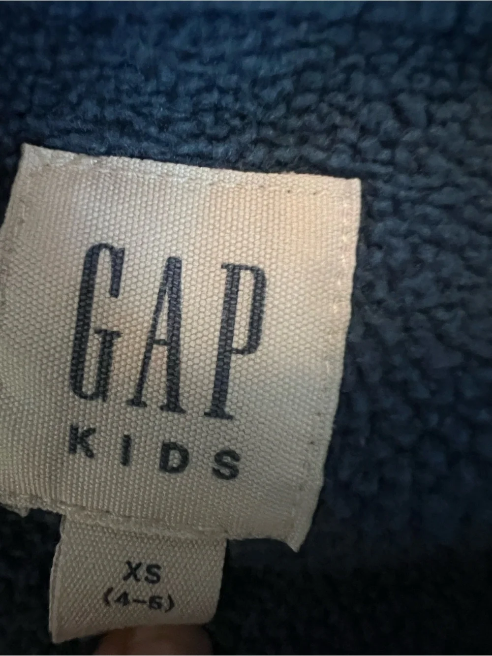 GAP Blue Hooded Fleece Pullover with Navy Yoke